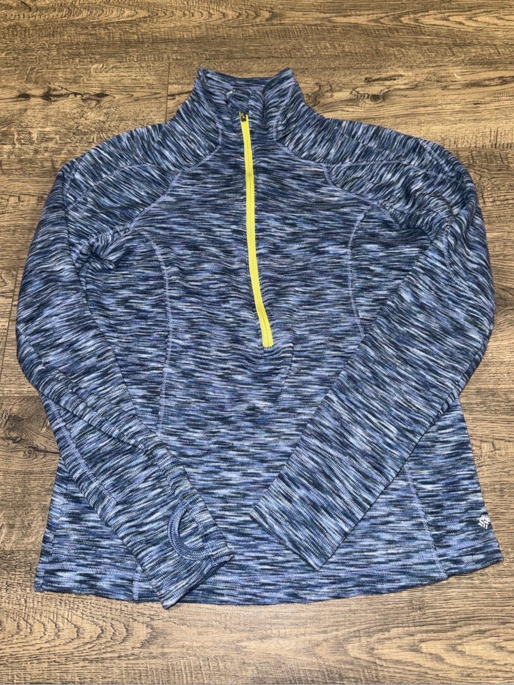 Columbia Womens Half Zip Pullover Sweater S Small Blue/Green Long Sleeve Workout
